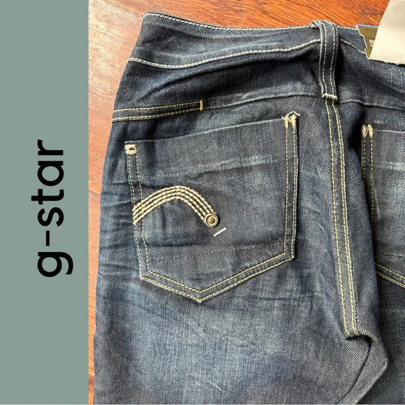 G-Star Women’s Reese Straight Jeans Whiskering Color Concrete Size  26 - Picture 5 of 9